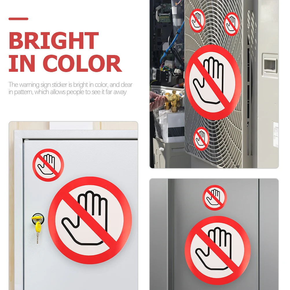 10pcs Do Not Touch Warning Stickers Safety Label Decal Adhesive Security Sign For Factory Construction Machine Wall Glass Metal