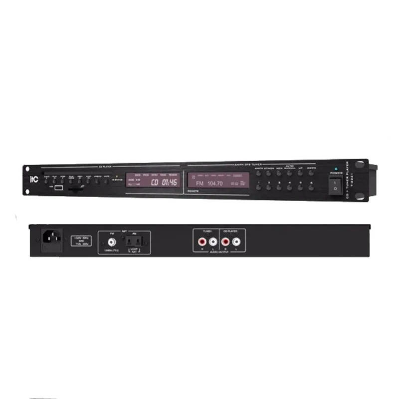 ITC T-2221 CD/MP3 Player With AM/FM Tuner, USB/SD 1U Height
