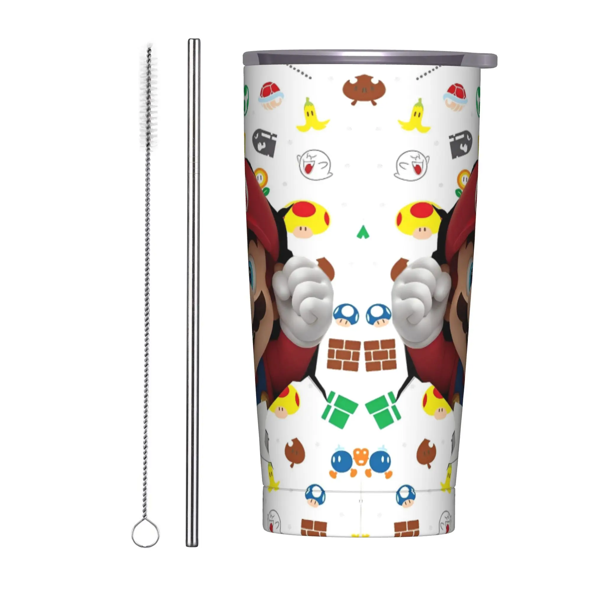 

Stainless Steel Tumbler Super Mario Bros Cartoon Coffee Mug Keep Heat Cold and Hot Mugs Cup Travel Graphic Water Bottle
