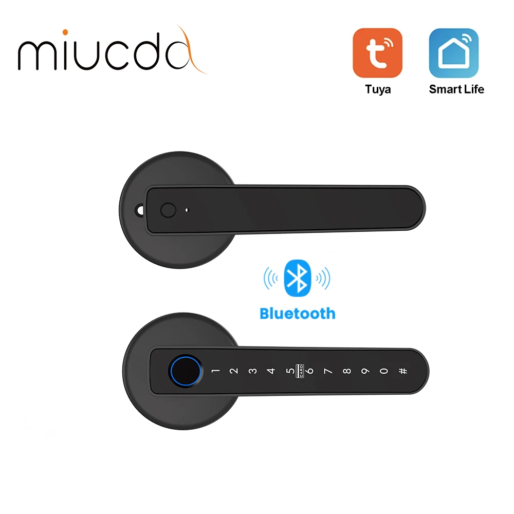 

MIUCDA Bluetooth Smart Handle Lock,Tuya Fingerprint Door Lock Home Security Lock.