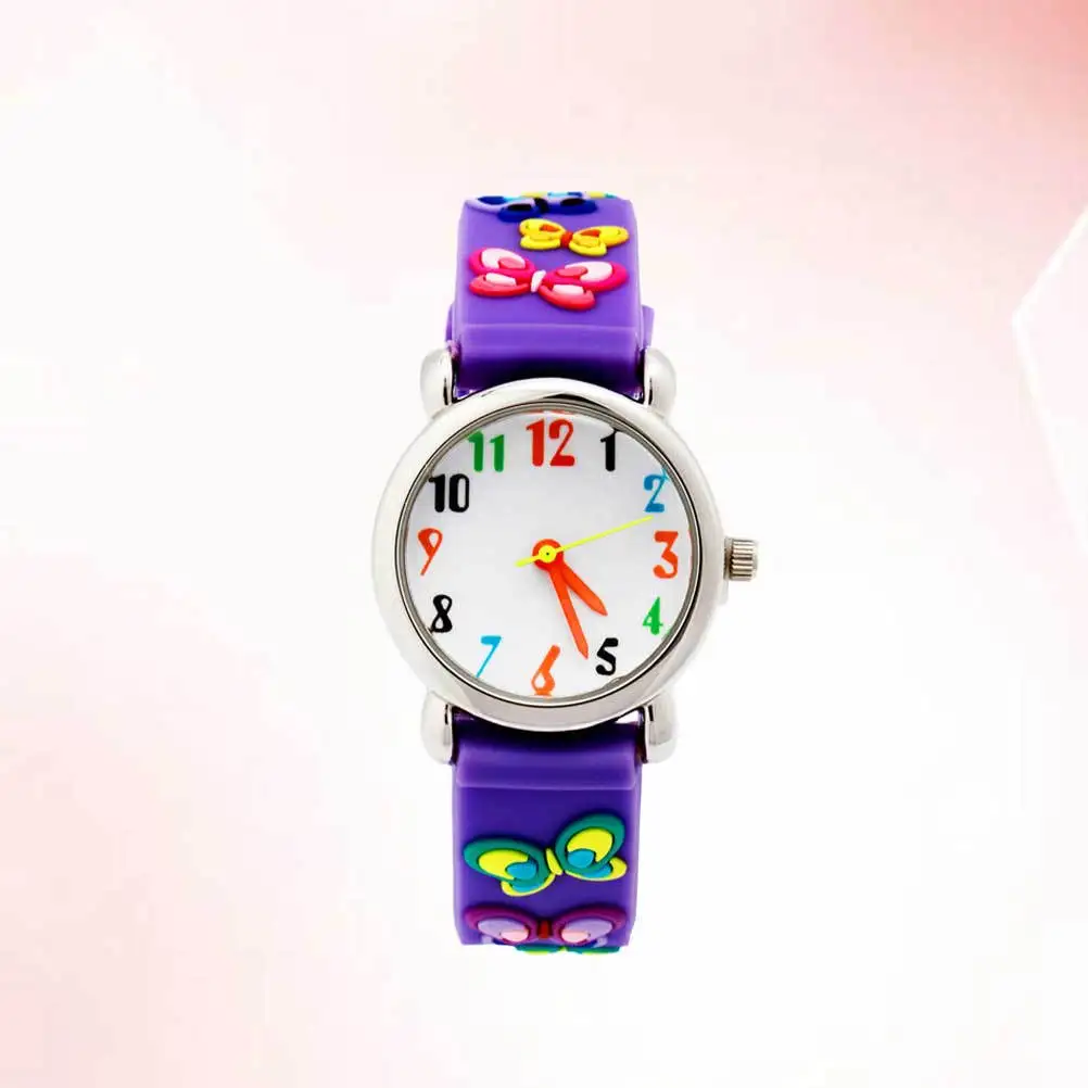 ساعة يد كرتونية ثلاثية الأبعاد مقاومة للماء للأطفال باللون الأرجواني، ساعات رياضية أنيقة ومبتكرة، هدية مثالية لعيد الميلاد، حفظ الوقت بدقة #1