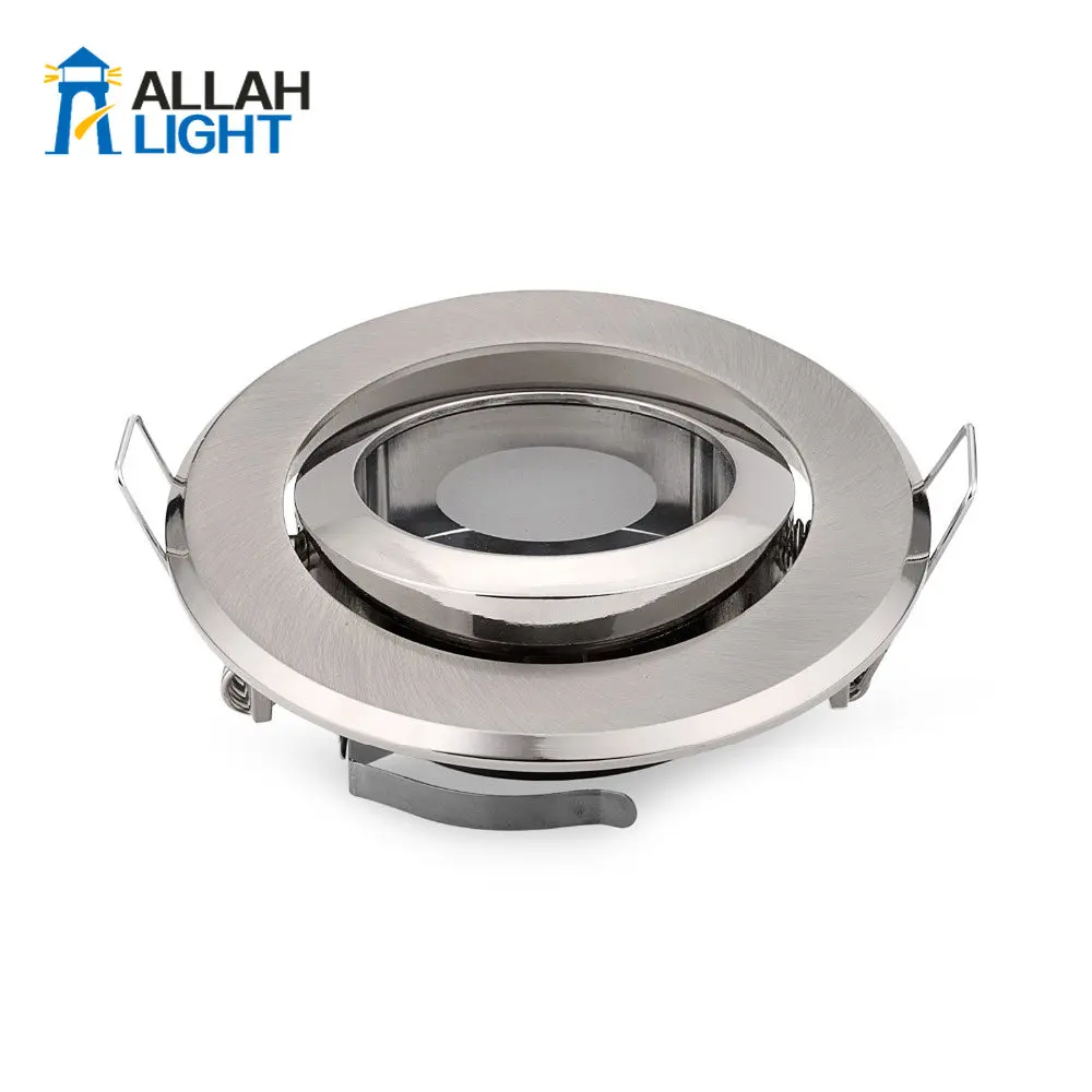 

White Sand-nickel Round Recessed Downlight Shell GU10 MR16 IP44 Ceiling Lamp Base Kitchen Spotlight Bracket Accessories