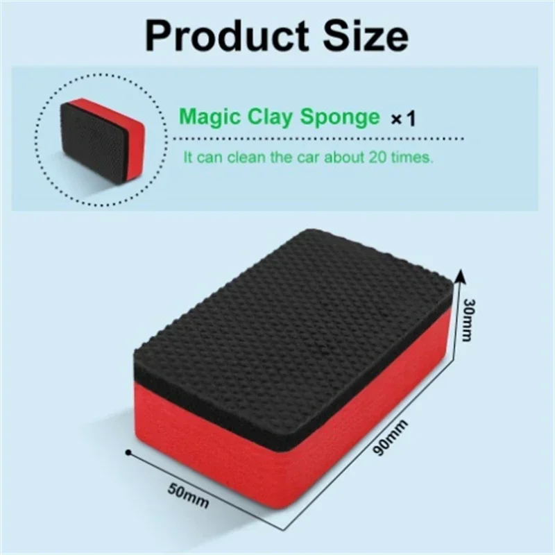 1/5pcs Car Magic Clay Sponge Bar Pad Decontamination Sponge Block Cleaner Cleaning Eraser Wax Polish Pad Car Washing Tool