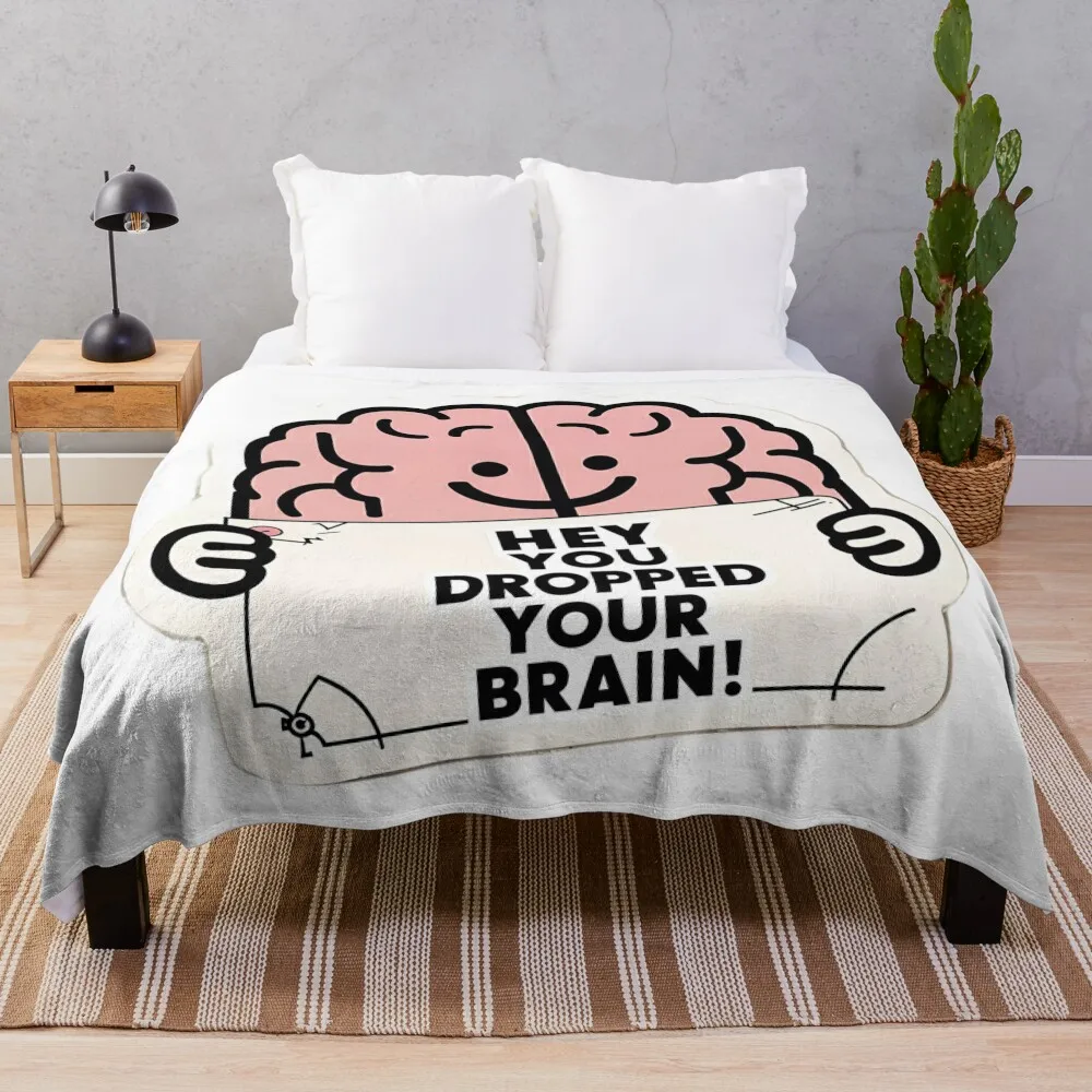 

Funny Brain Sticker, Hey You Dropped Your Brain, Quirky Laptop Decal, Vinyl Sticker for Planner, Notebook Throw Blanket