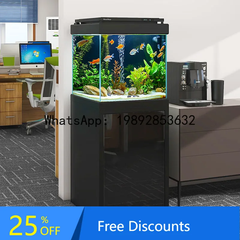 YFY Ultra White Square  Stream Tank 2025 New Ultra Narrow Overflow  Filter  Tank Living Room Ultra White Landscaping Grass Tank