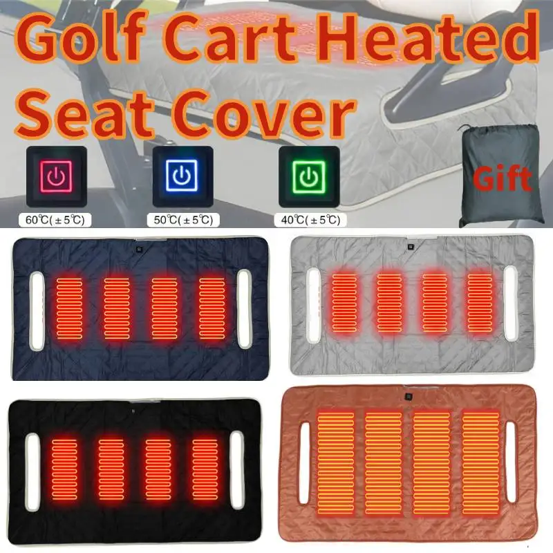 

4-Zone Golf Cart Seat Cover Comfortable Heated Seat Cushion Golf Cart Electric Warming Seat Towel Blanket Waterproof Protector