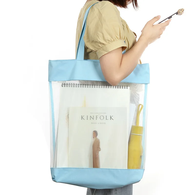 1 simple transparent file bag mesh bag tote bag tutorial bag art book storage bag
