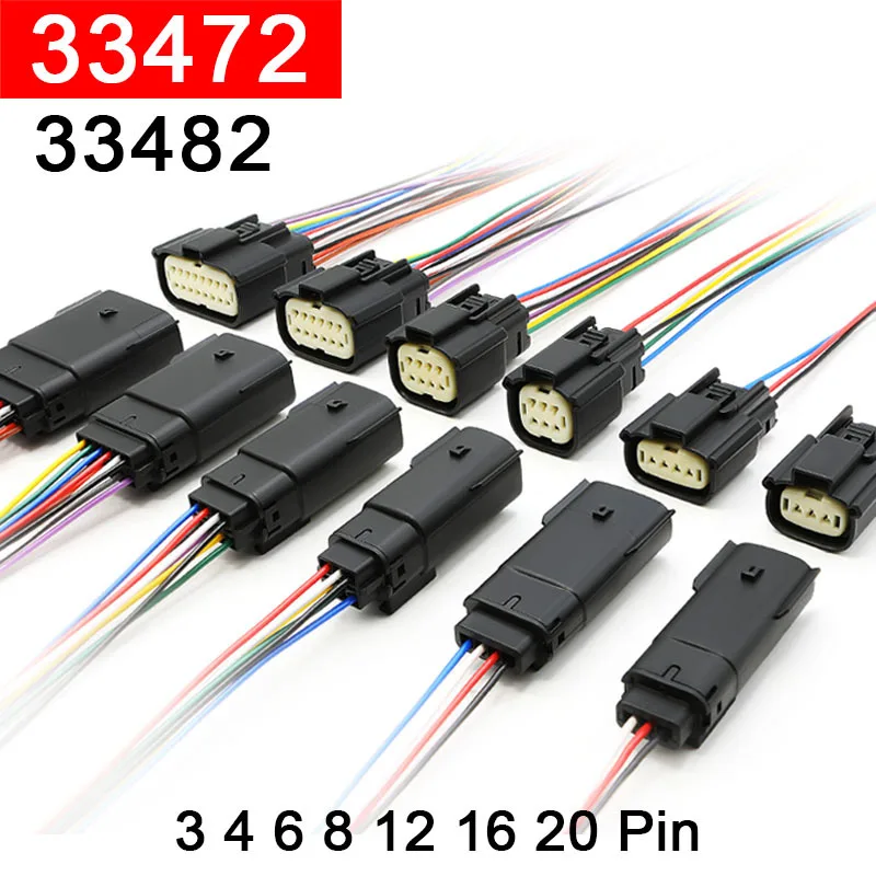 33481-0401 33472 Разъем автомобильного жгута проводов типа Molex 33482-1201 Водонепроницаемый разъем 33471-0301 33482-1601 3P 4P 6 8P 16P