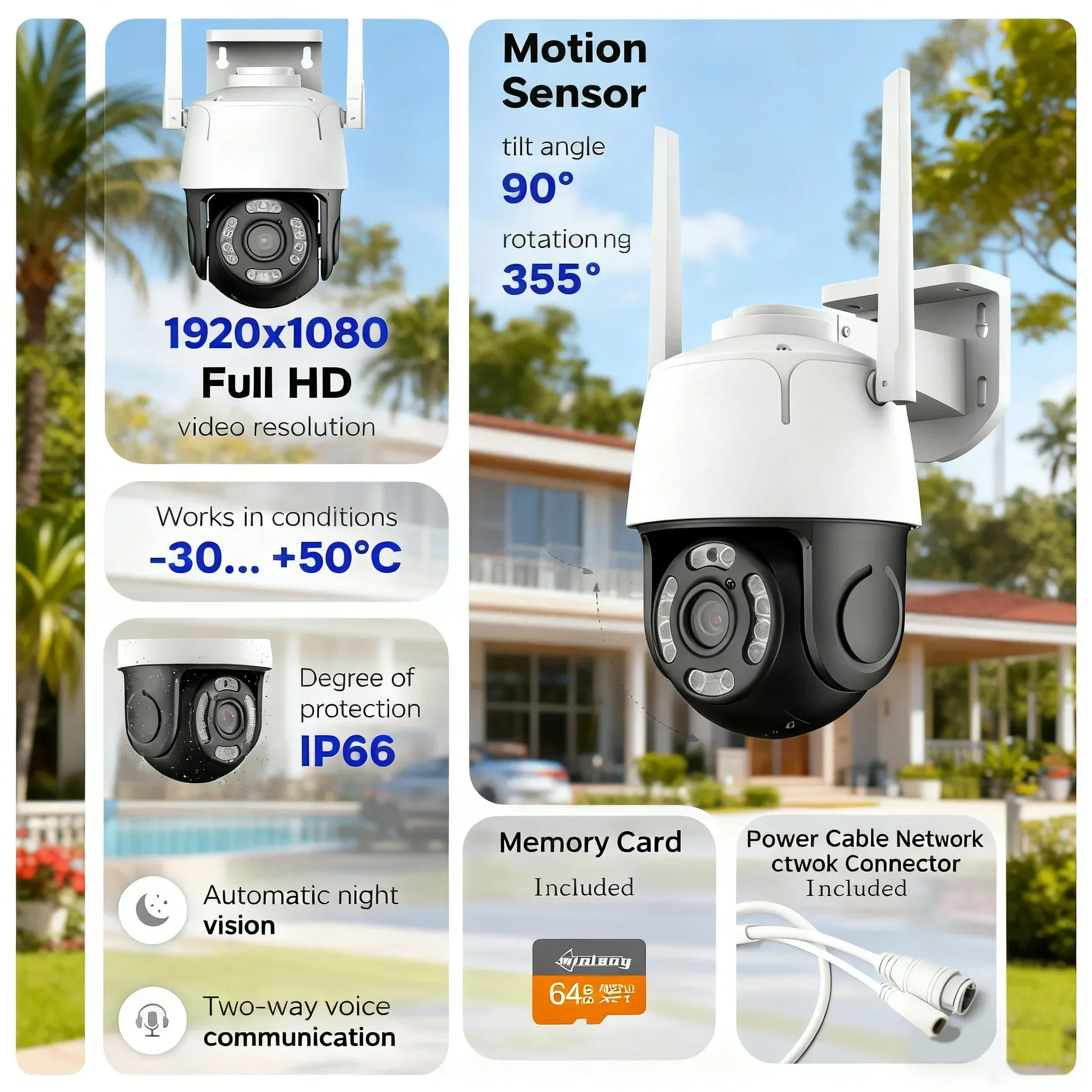 Cámara de Vigilancia IP de 5MP MLM610 |   Lente gran angular + seguimiento inteligente AI |   Sistema de vigilancia de seguridad empresarial/tienda