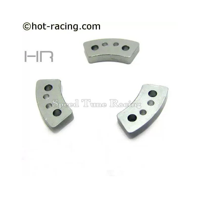 HR Titanium Gray Hard Anodized Alum Short Slipper Pads (3-Pack) Rep TRA5352/5552 for 1/10 TRA Summit/E-Revo/Slash 4X4/Rally