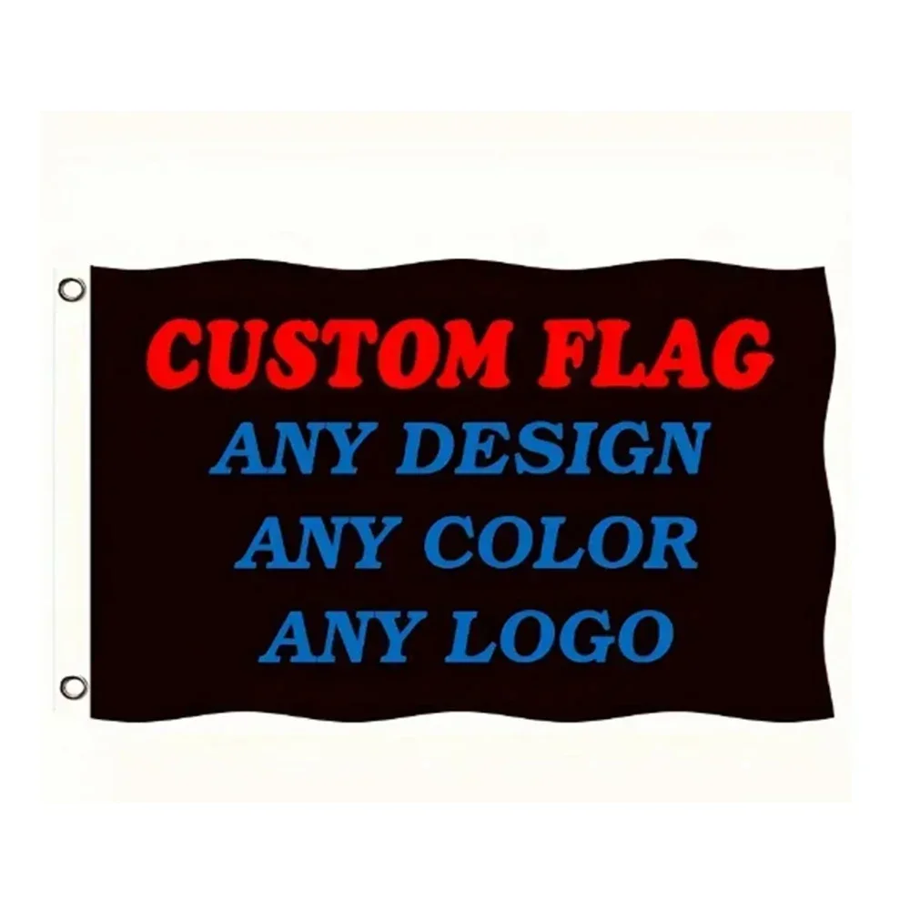 Customizable Polyester Flag for Multi-purpose, Outdoor Advertising, Polyester Fiber Double Seam Canvas Heads