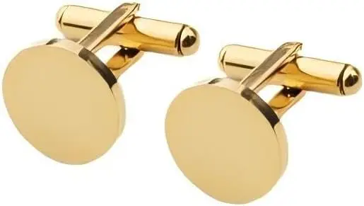 

Titanium Cufflinks 20mm, Classic Gold, Rose Gold, Black Steel, Wedding