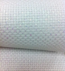 Top Quality Shining White 11CT 11ST 14ST 14CT cross stitch canvas fabric white sparkle shiny, 50cmx150cm or any size 7