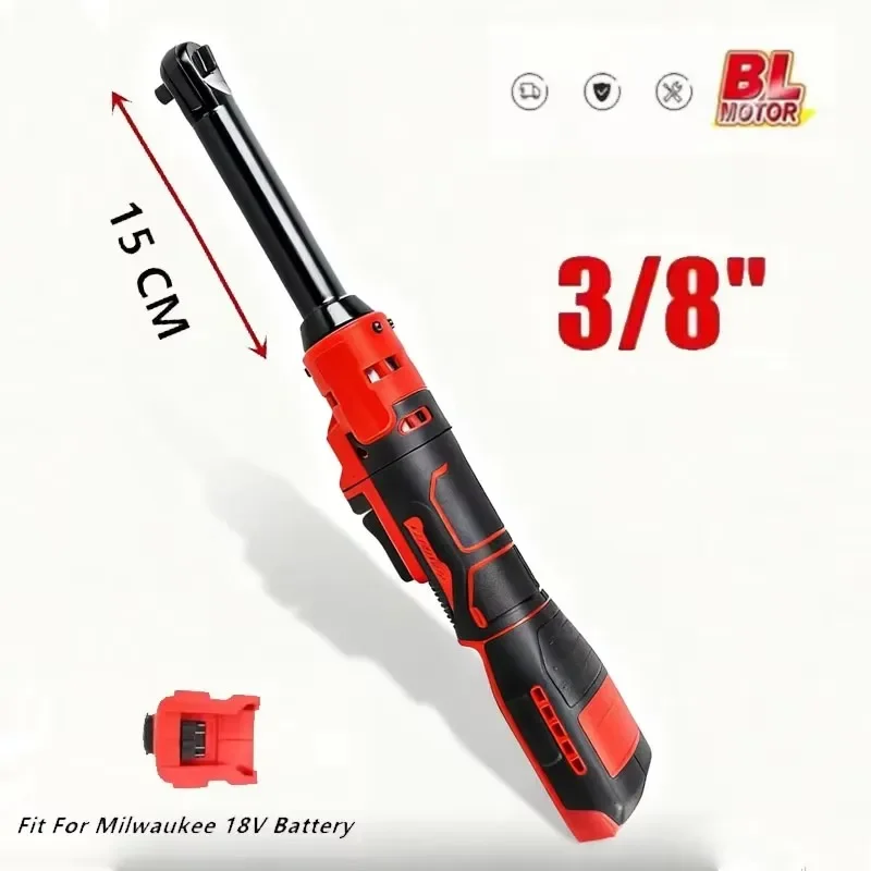 VES Electric Ratchet Wrench 3/8" Extended Head Removal Screw Nut Cordless Driver Power Tools For Milwaukee 18V 20V Battery Pin view 2