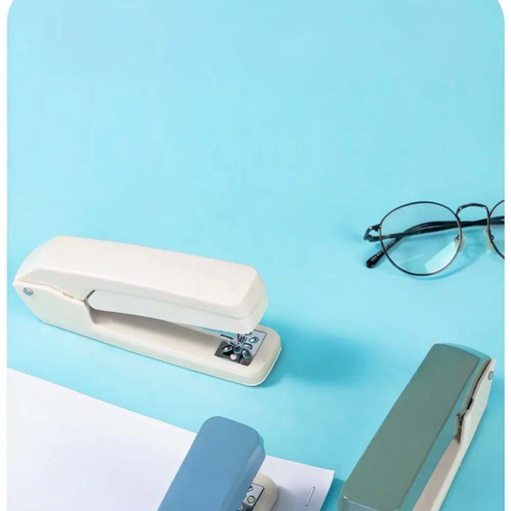 For Deli Office Rotary Stapler Durable Metal Binding Machine Adjustable Angle Paper Fastener Home School Study Supplies