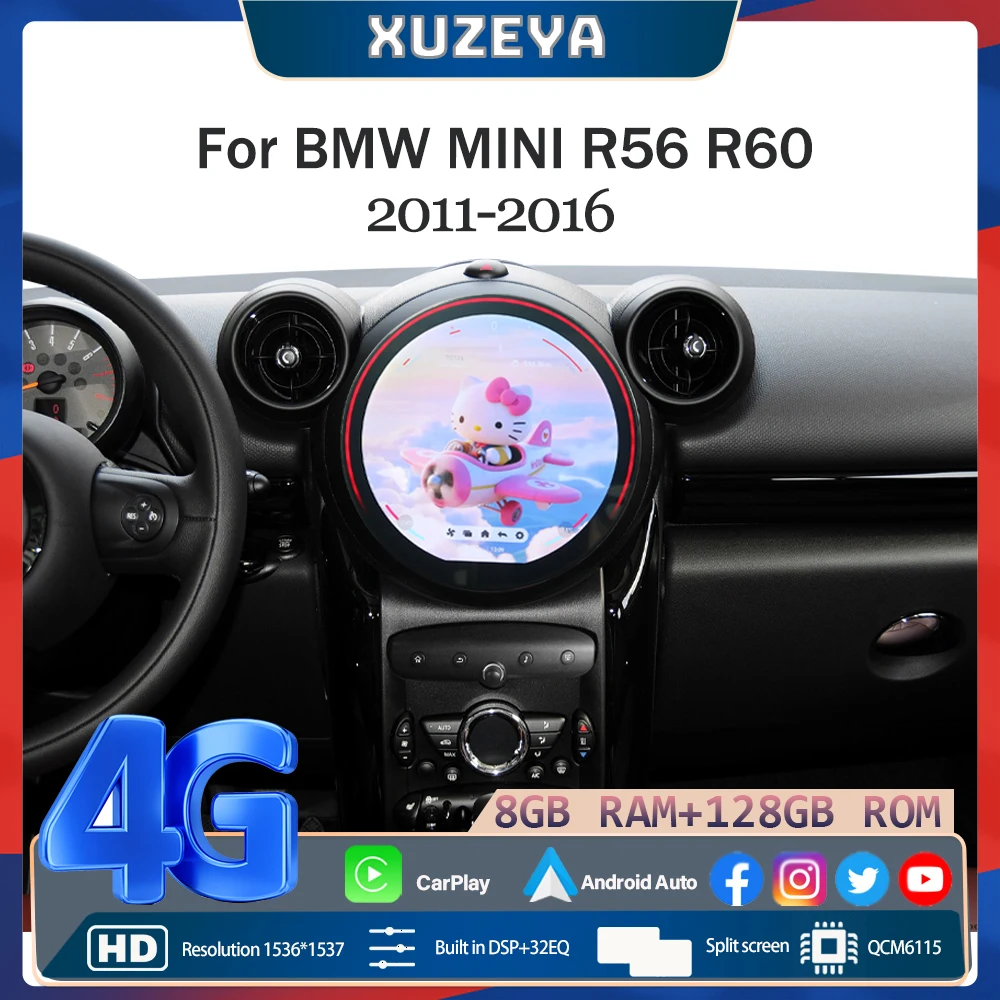 For BMW Mini Cooper R56 R60 2011-2016 OLD TO NEW Auto Carplay Car GPS Navigation Stereo Multimedia Player 360
