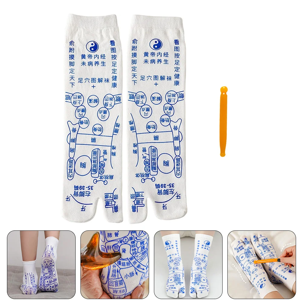 

Breathable Cotton Acupoint Socks Foot Massage Socks Acupoint Printed Socks Socks For Sleeping Foot Care