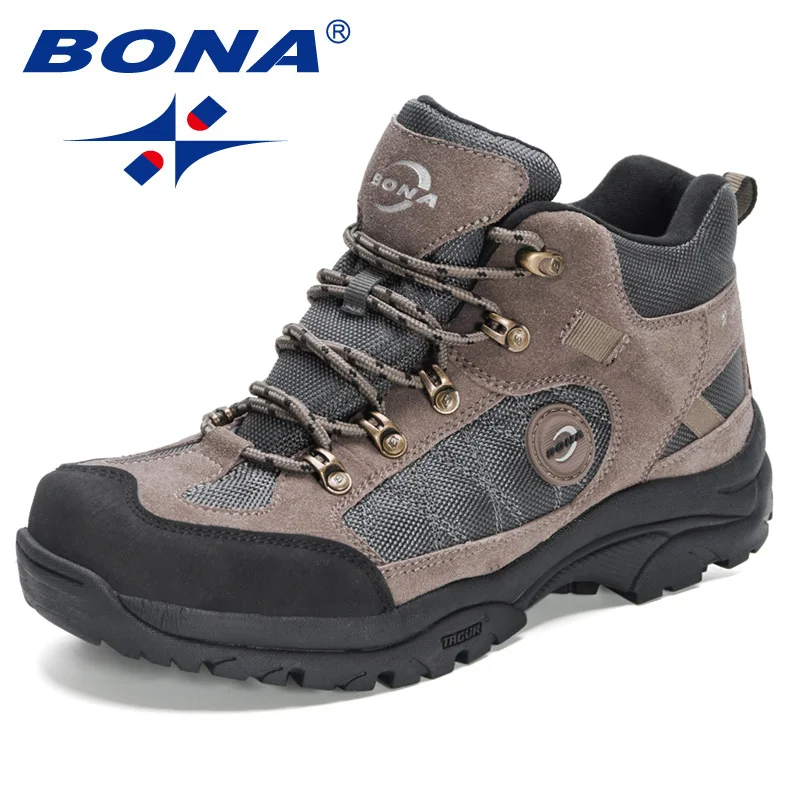 BONA 2024 New Designers Non-slip Wear-resistant Breathable Hiking Shoes Men Lace UpOutdoor High-quality Jogging Walking Shoe