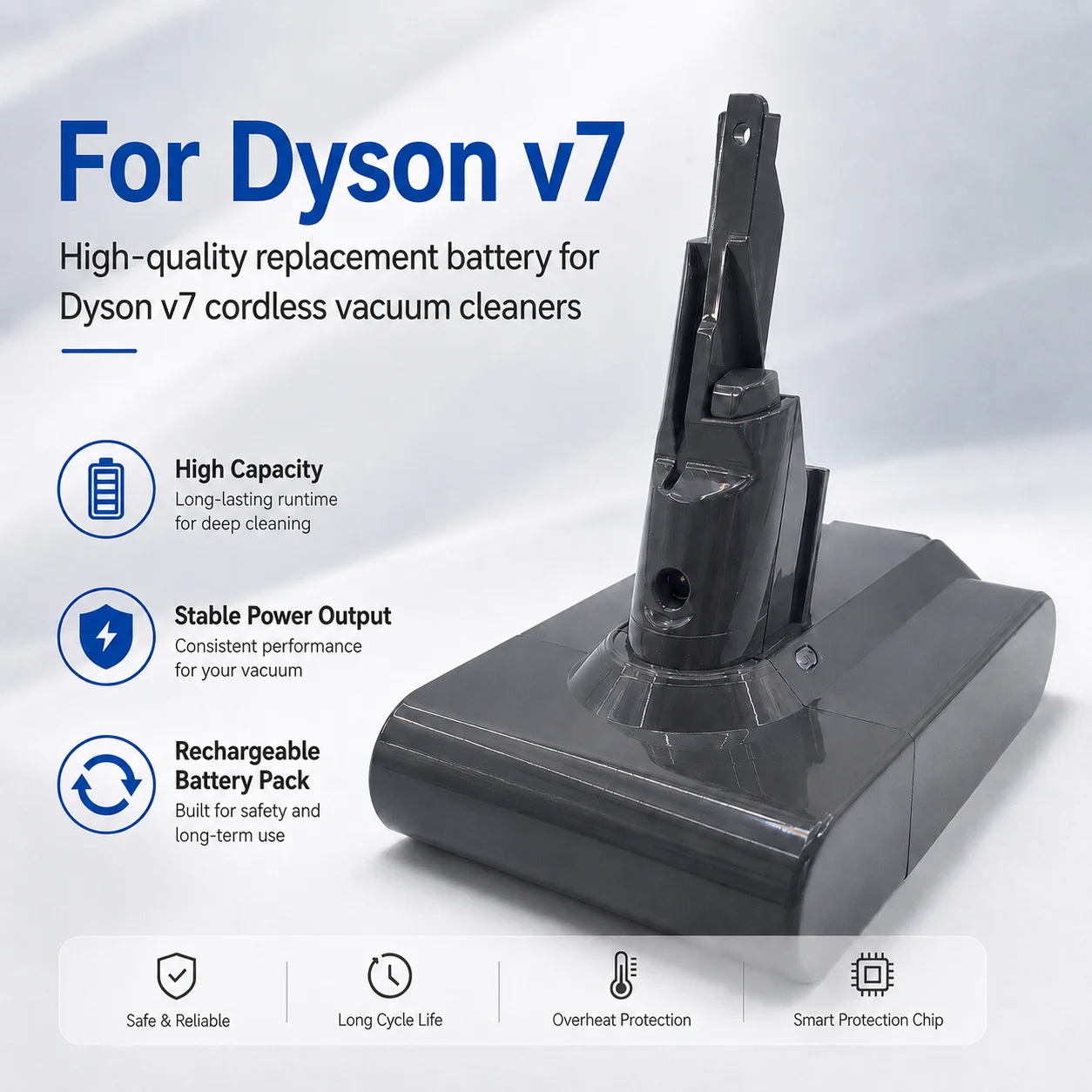 2026 New For Dyson V7 21.6V 28000mAh Rechargeable Battery for Dyson V7 Fluffy Animal Pro Motorhead SV11 229687 Vacuum Cleaner