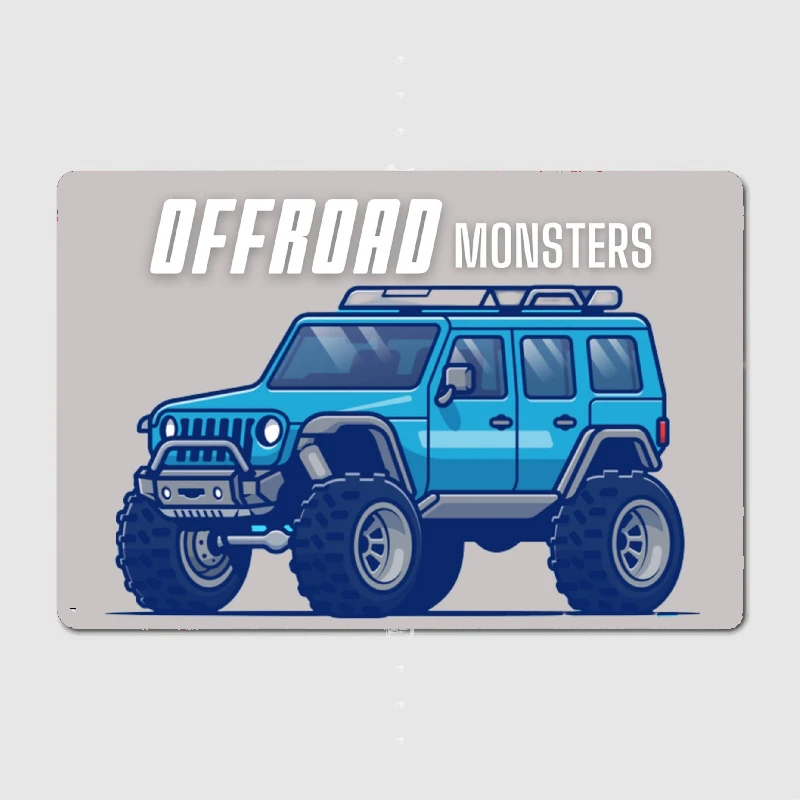 Off - road MonstersMetal Poster Garage Decoration Living Room Cinema Living Room Custom Tin Sign Poster