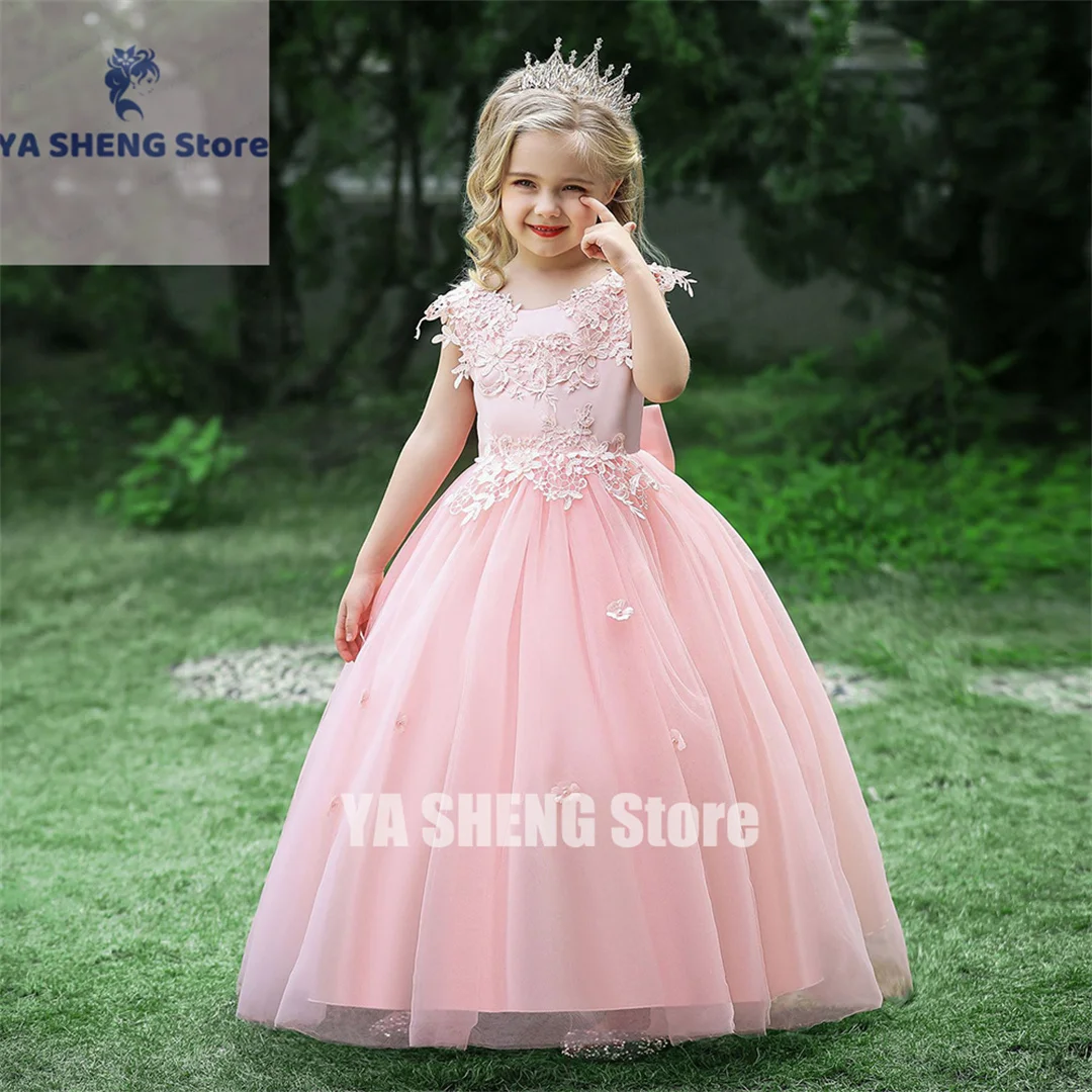 

Princess White Wine Pink Jewel Applique Girl's Birthday/Party Dresses Girl's Pageant Dresses Flower Girl Dresses Girls Everyday