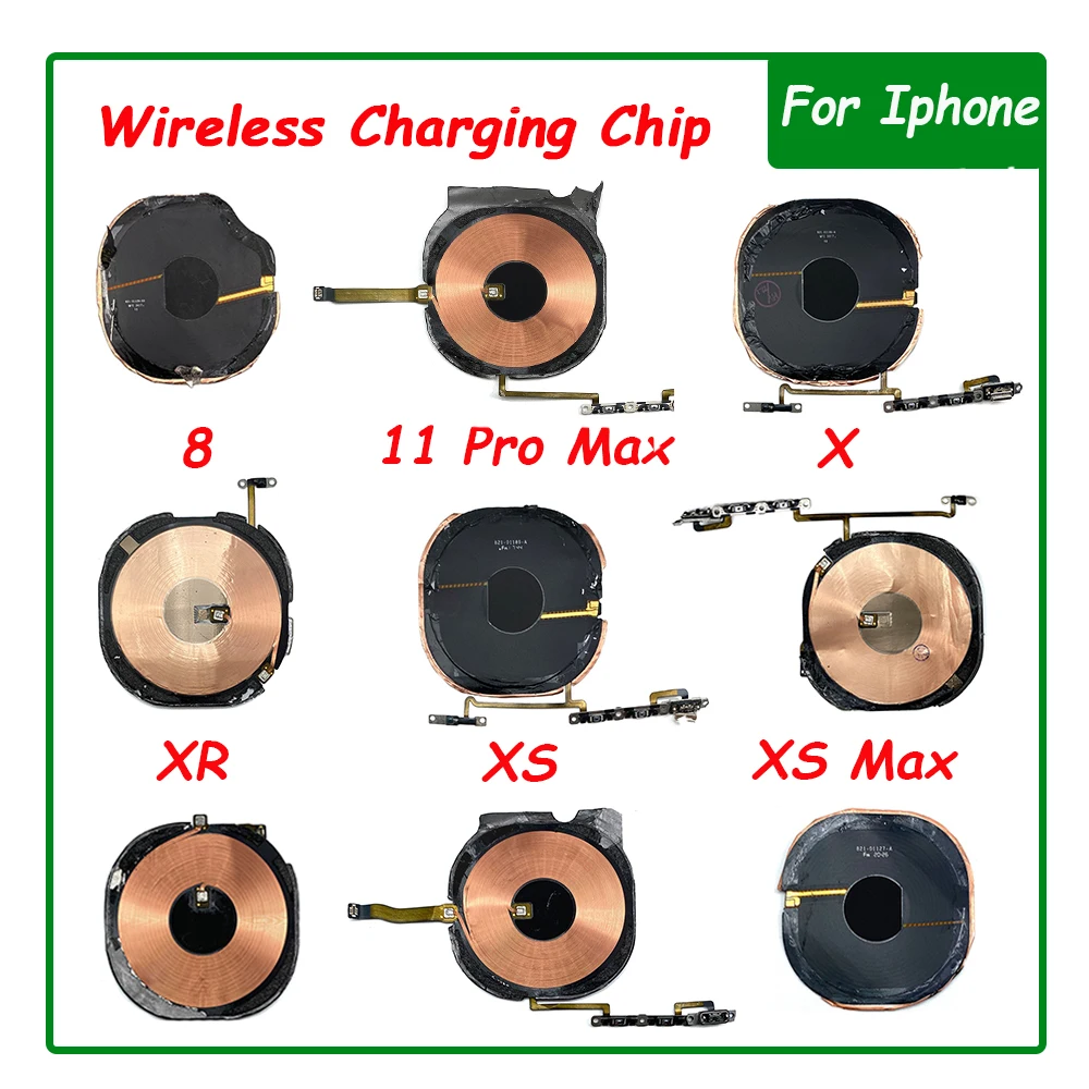 New Wireless Charging Chip NFC Coil With Volume For iPhone 8 Plus X XR XS 11 12 13 Pro Max Mini Charger Panel Sticker Flex Cable