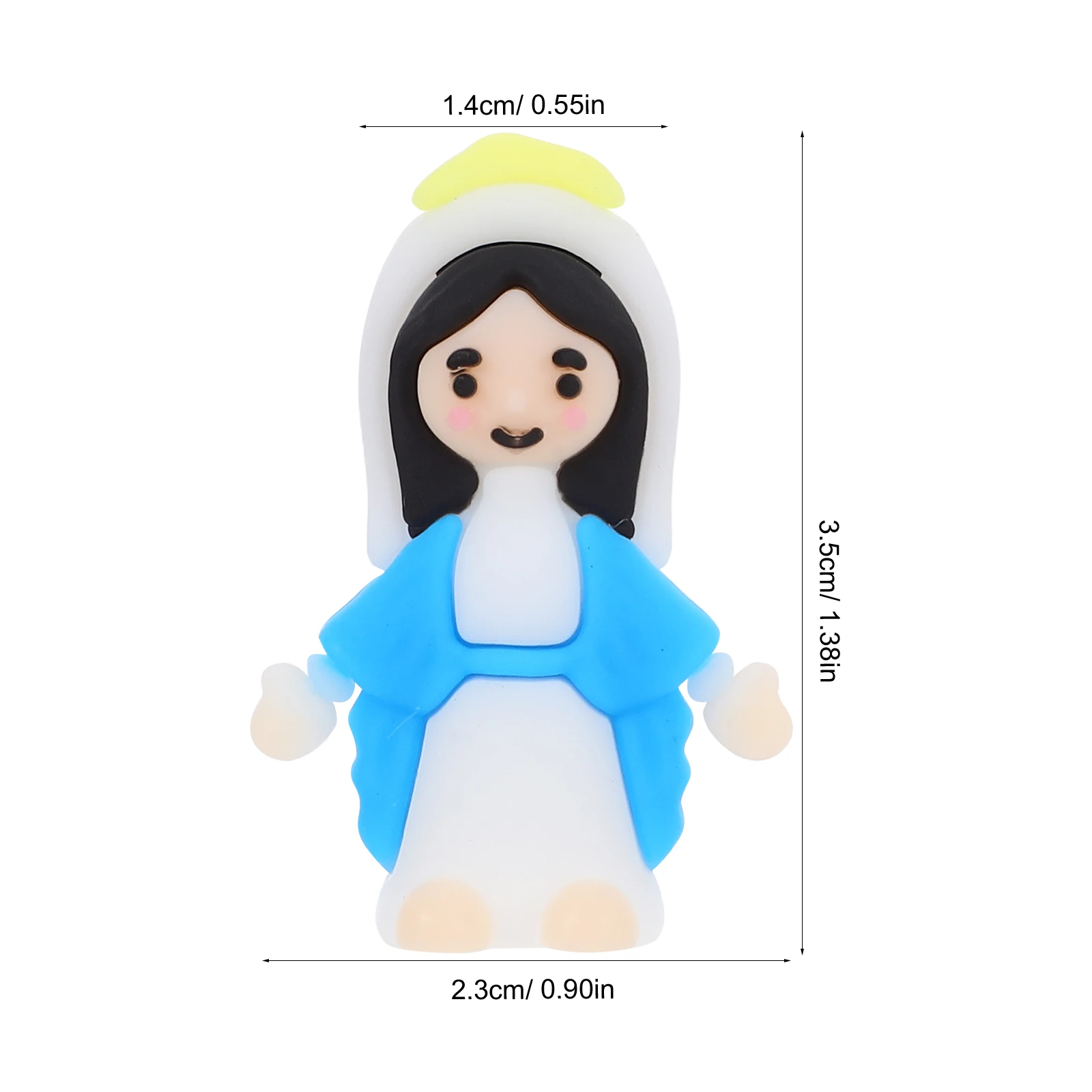 10 Pcs Mini Virgin Mary Figurine Statuette Jesus Figures Christian Figurines Pvc Dashboard   Hiding Easter Eggs Baptism Gift