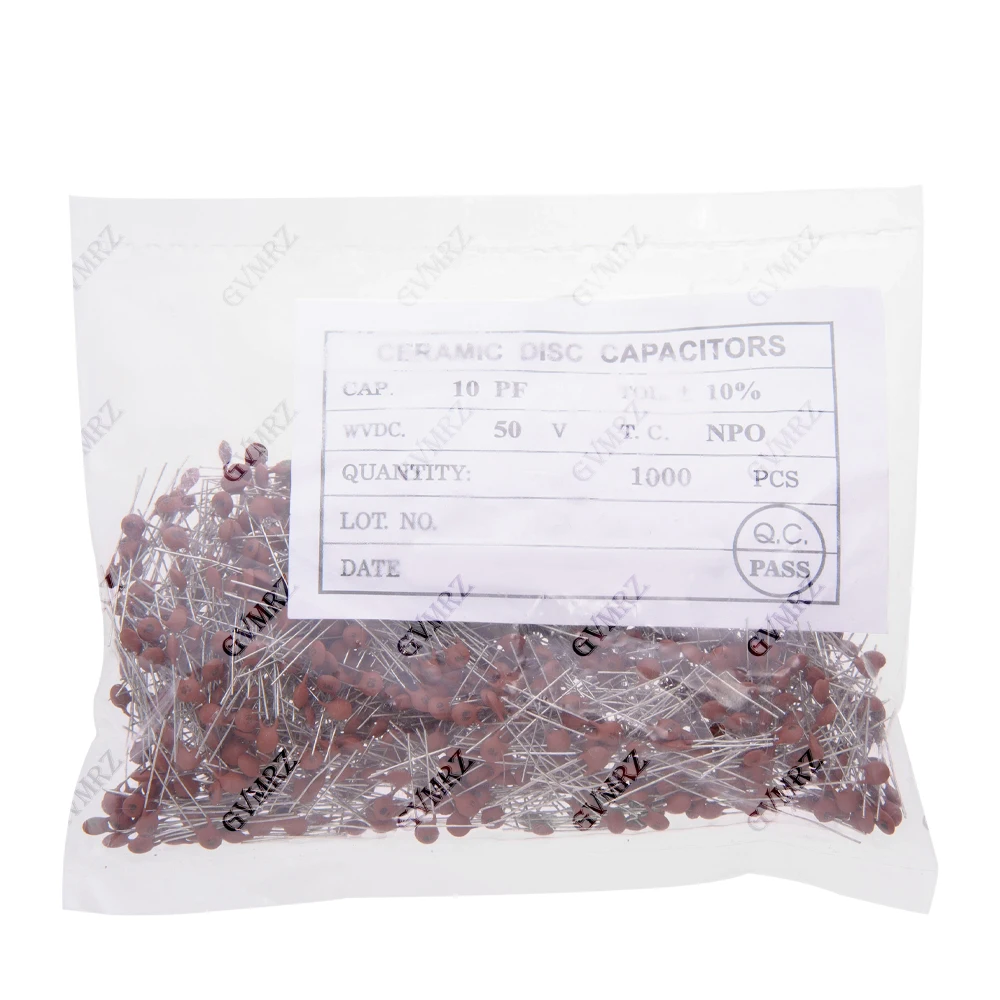 100PCS/1000PCS 7PF 6PF 5PF 50V Ceramic Disc Capacitor Radial Lead Multiple Capacitance Options 1PF-100NF 10PF