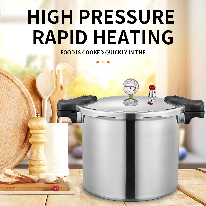 Pentola a pressione in alluminio da 23 litri Pentola di cottura veloce addensata a prova di esplosione per stufe a gas, stufe elettriche in ceramica