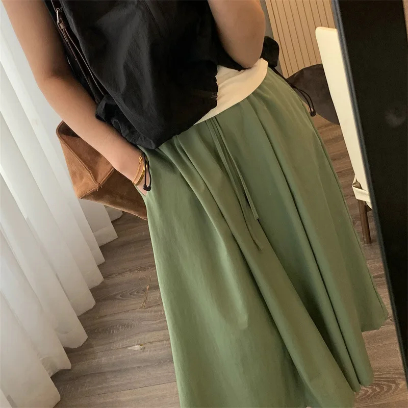 Женские повседневные свободные широкие брюки длиной до икры, лето 2025 г., быстросохнущие дышащие брюки с высокой талией