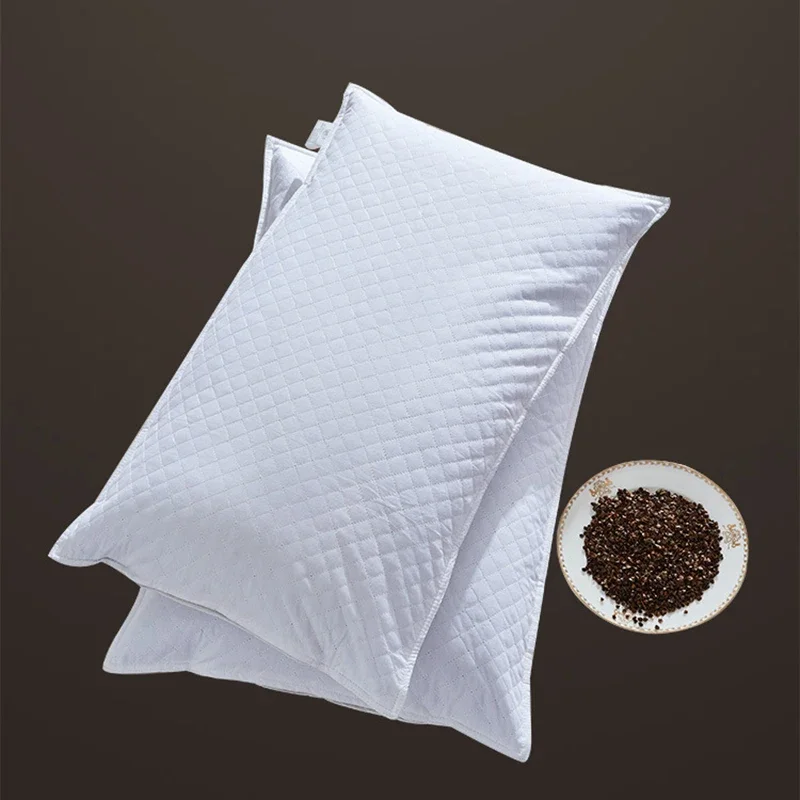 

Bedding Pillow Neck Protection Pillows Plaid Shaped Buckwheat Husk Filling Cushion for Home Sofa Office Nap Sleeping
