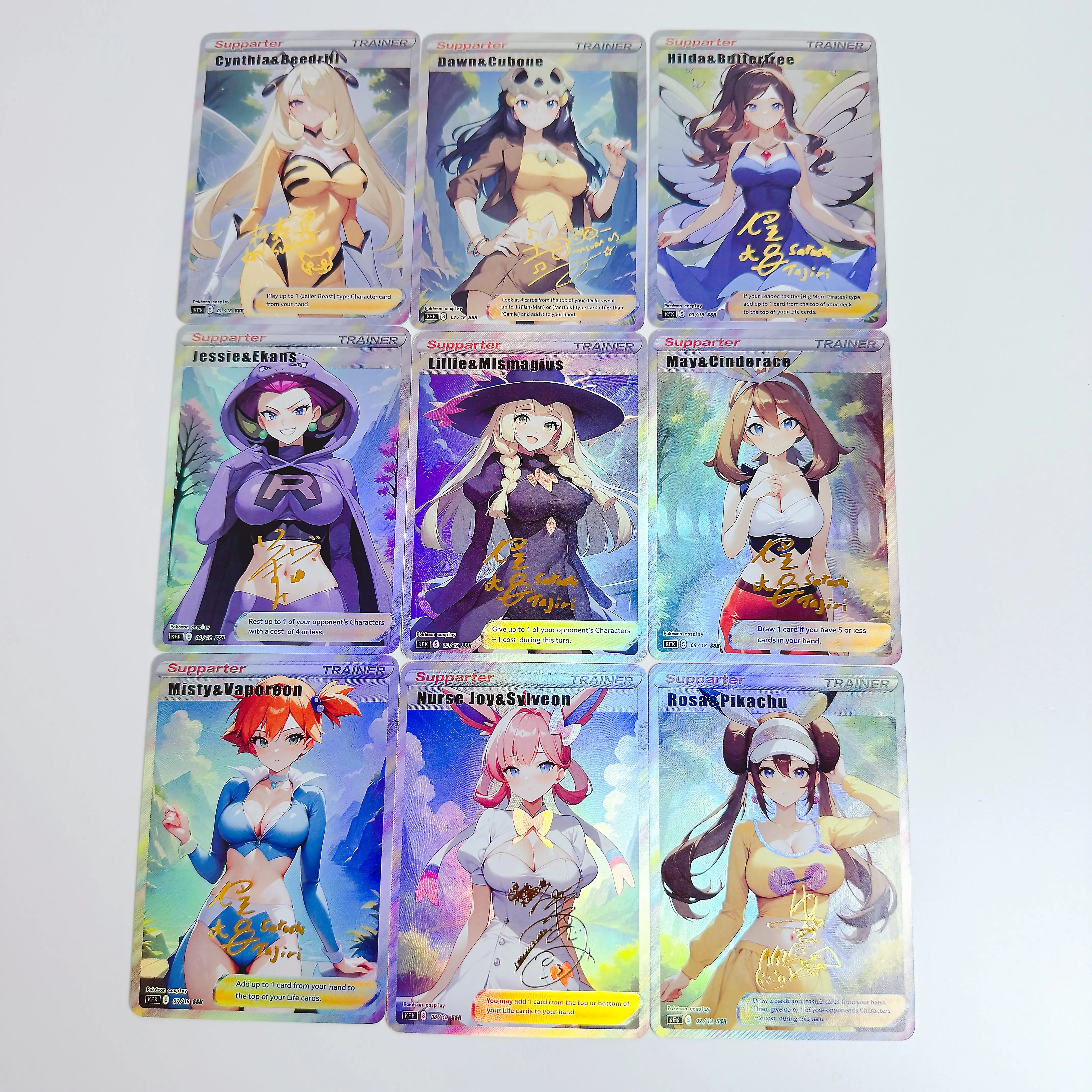 

Bandai Classic Anime PTCG PokeMon Female Trainer Cross Dressing Baby Collection Flash Card Christmas Halloween Gifts