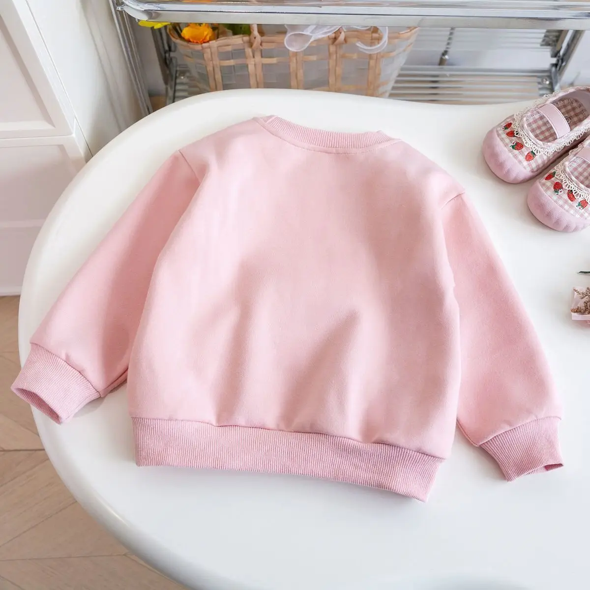 Girl's Swetshirt Sweet Casual Tops Bottom Shirt Autumn And Winter Sweet Baby Cartoon Decorative Rabbit Simple Loose Home Shirt