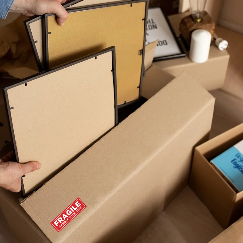 SINMARK 500/1000pcs Fragile Warning Label Stickers Please Handle with Care for Goods Shipping Express Label Fast Drop Shipping