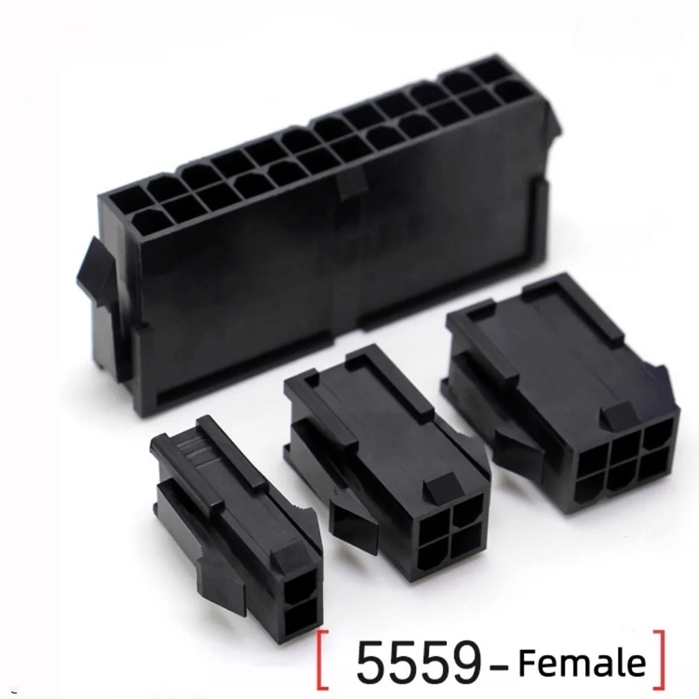 50 SZTUK 5557 4.2mm 2P 4P 6P 8P 10P 12P 14P 16P 18P 20P 24P czarno-biała obudowa żeńska z tworzywa sztucznego do złączy komputerowych