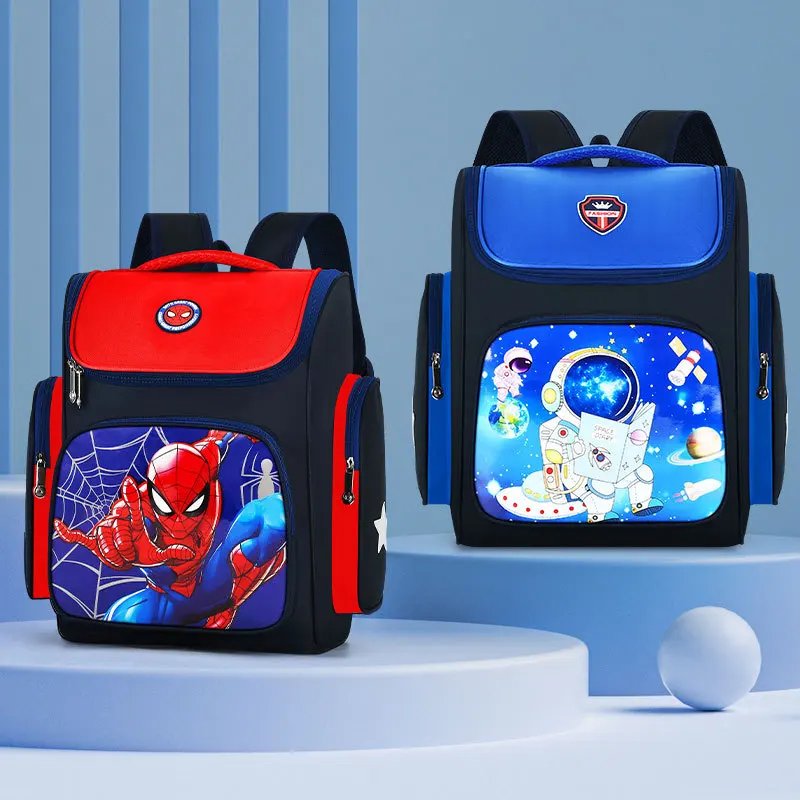 

2024 Disney New School Bags For Boy Grade 1-6 Spider Man Captain America Primary Student Shoulder Orthopedic Backpack Mochila