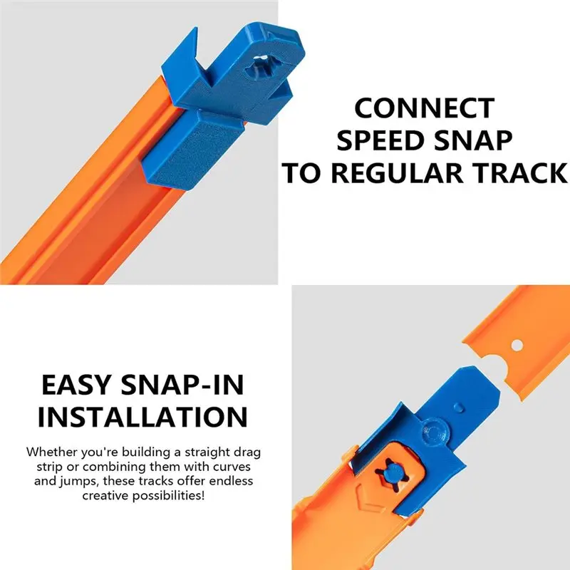 AS96-Speed Snap 8-Pcs Classic Track Adapter For Hot Wheels Track Builder Systems For Mixed Layouts And Custom Build Applications