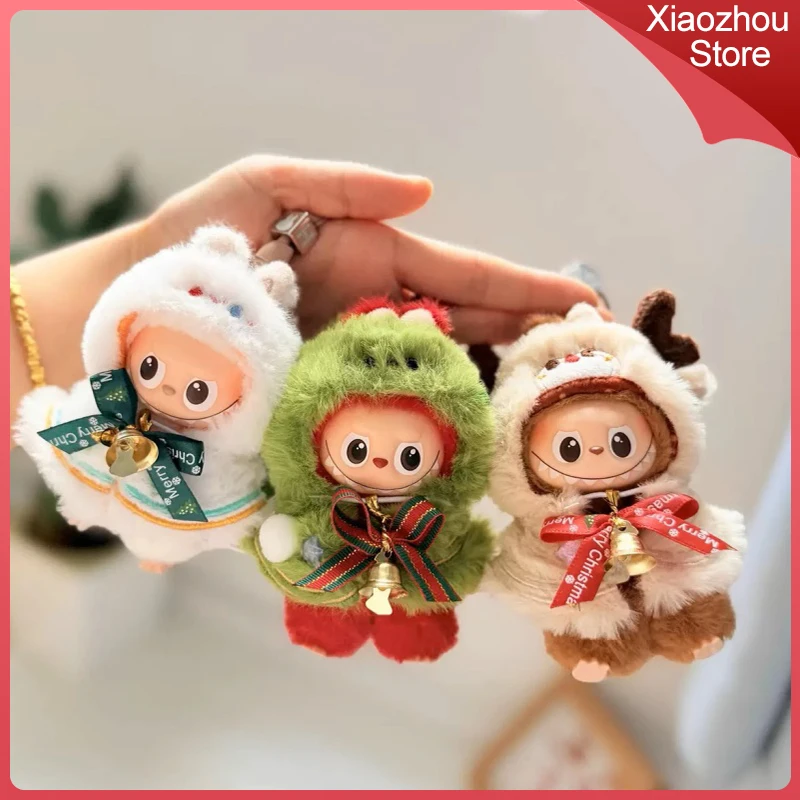 

Подходит для одежды Labubu 4,0 поколения, секретный код в сердце, 10 см, мини-кукольная одежда, милый рождественский костюм с плащом эльфа