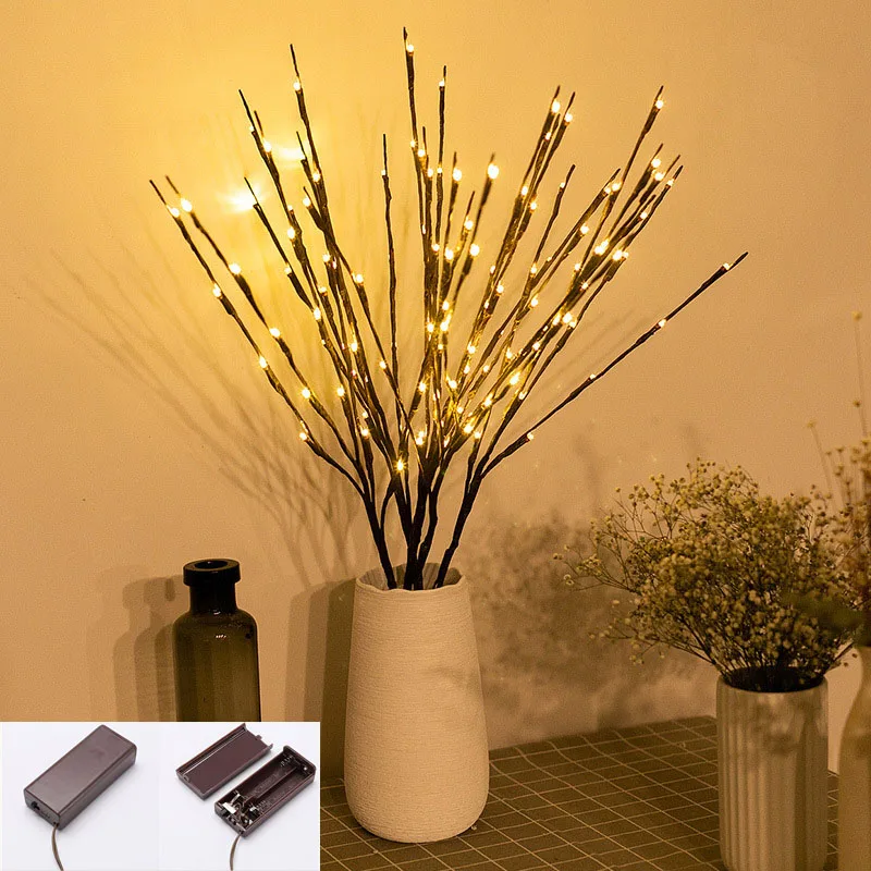 1PC/2PC LED branch lights, room decoration lights, holiday lights, branch lights, battery powered 20 head home vase decoration