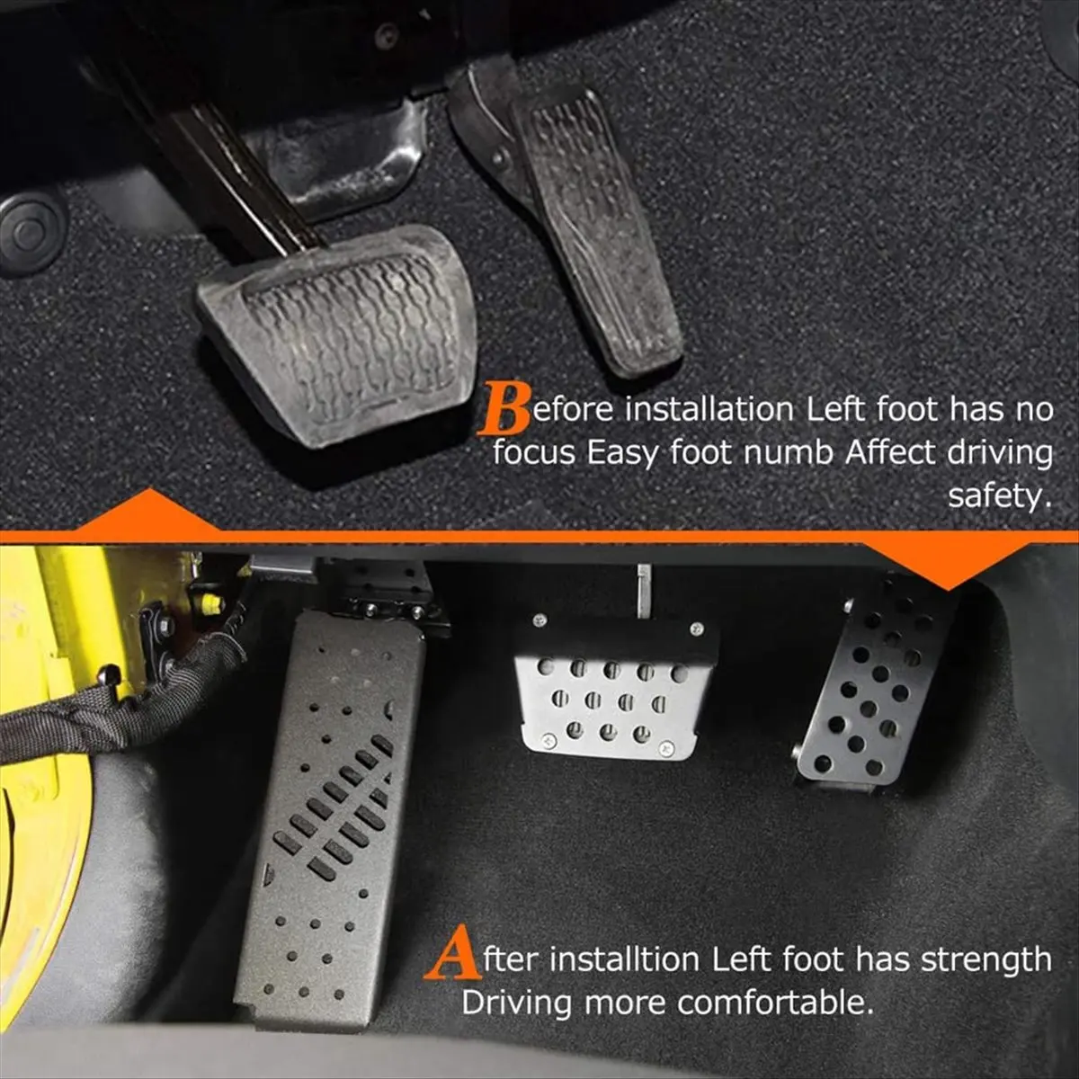 #86C (Black)JL Dead Pedal, Gladiator Dead Pedal Left Side Foot Rest Kick Panel,Automotive Parts & Accessories