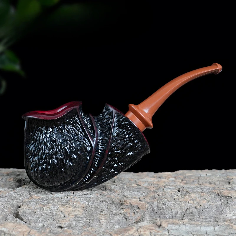 wood pipe, briar tobacco pipe, pipe channel carved pipe