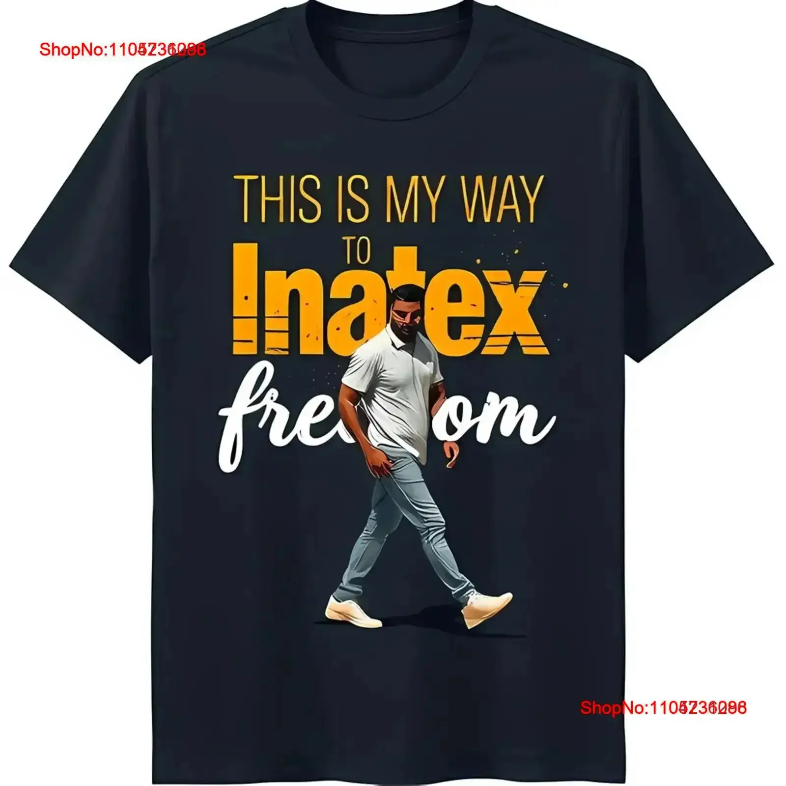 تي شيرت أسود جريء باللون الأصفر "هذا هو طريقي لحرية inatex' تصميم عتيق ملابس مصممة مغسولة ملابس الشارع الشهير أوم #1