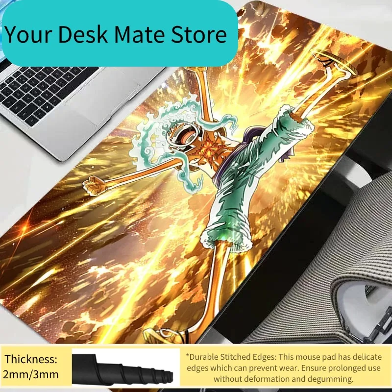One Piece Monkey D. Luffy Gear 5 Nika Anime Extended Desk Pad Non-Slip Anti-Dirt Gaming Mouse Pad