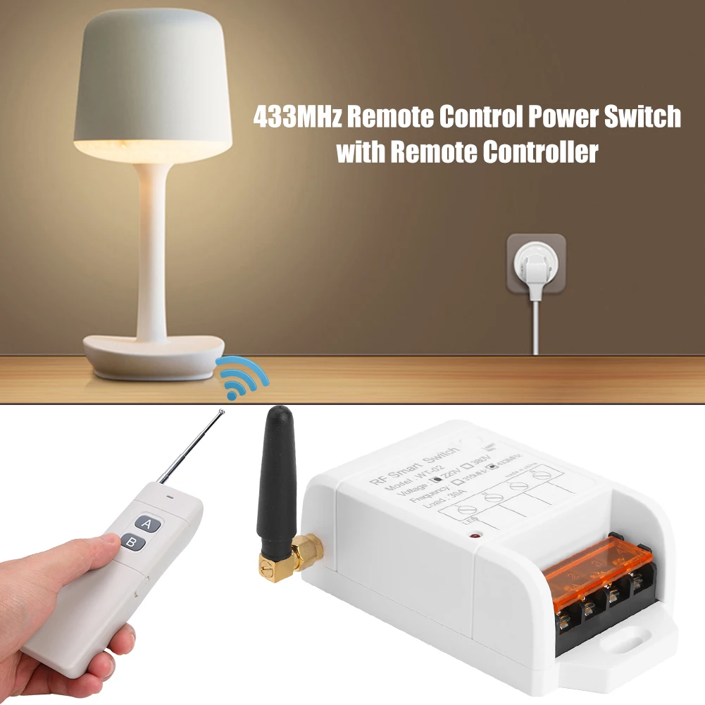 AK-WT02 أزرار AB لاسلكية للتحكم عن بعد 220 فولت مفتاح مضخة مياه أحادي القناة #6