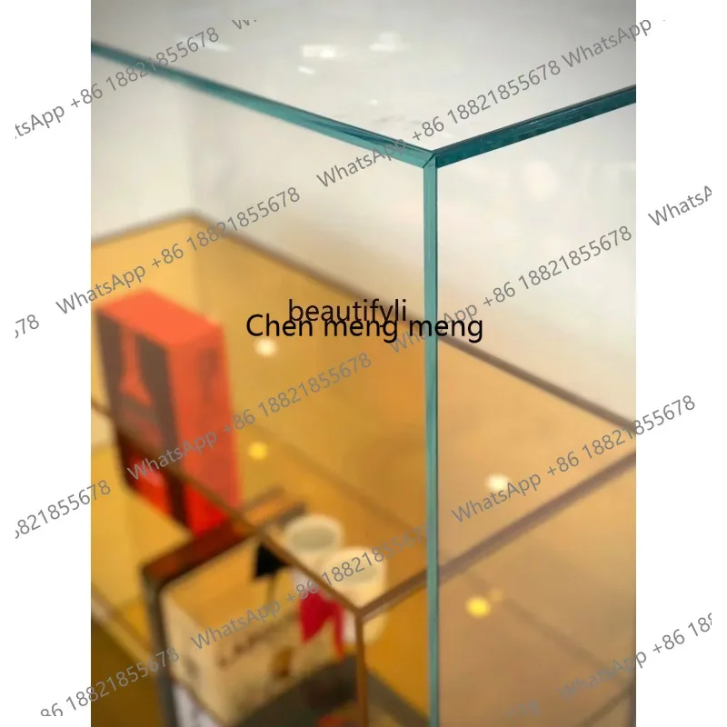 LHX26 ss 26 Simple Modern Glass Storage Side Cabinet Designer Floor Shelf Bookshelf Living Room Showcase