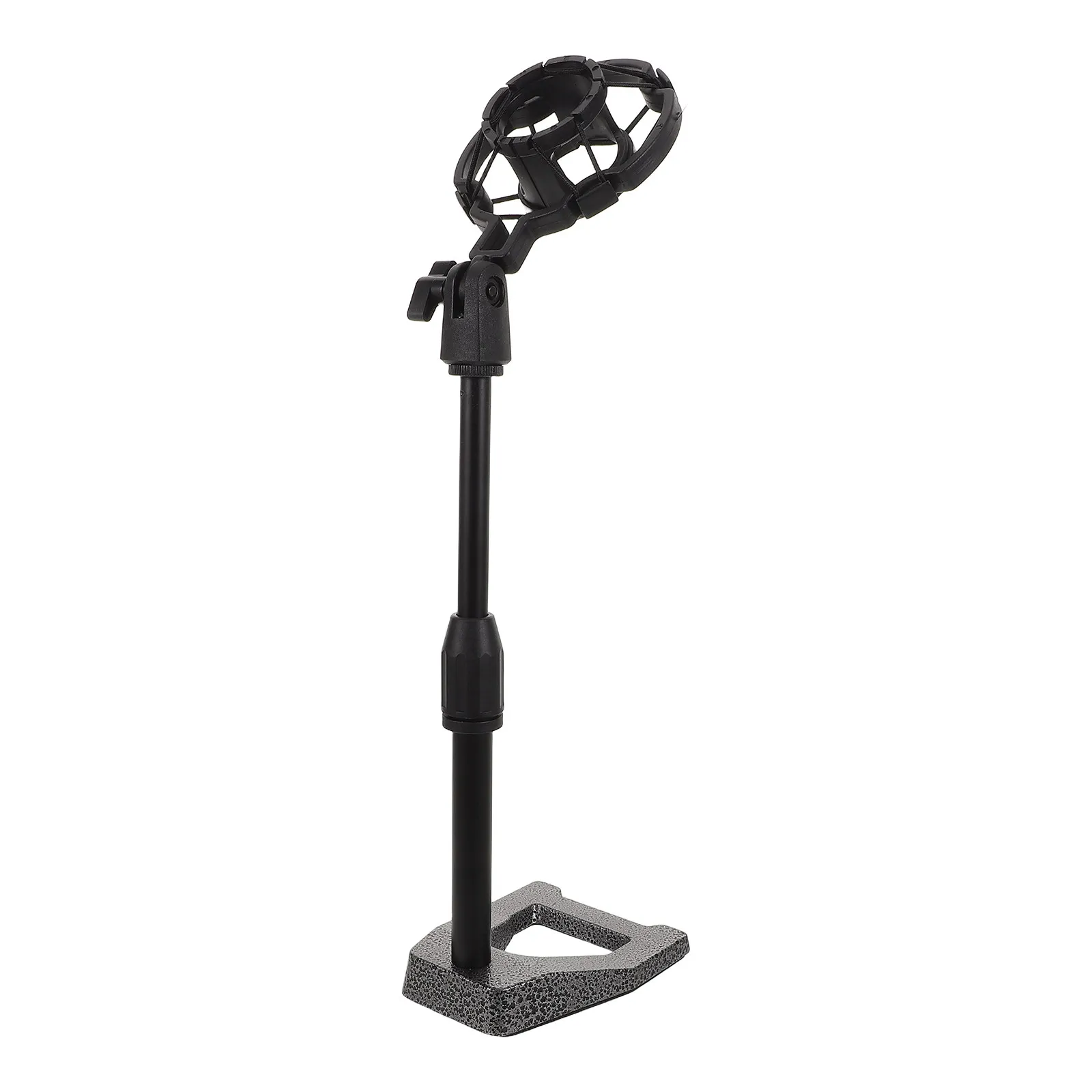 Desktop Microphone Stand Adjustable Metal Mic Holder Weighted Base for Podcast Streaming Recording Shock Mount