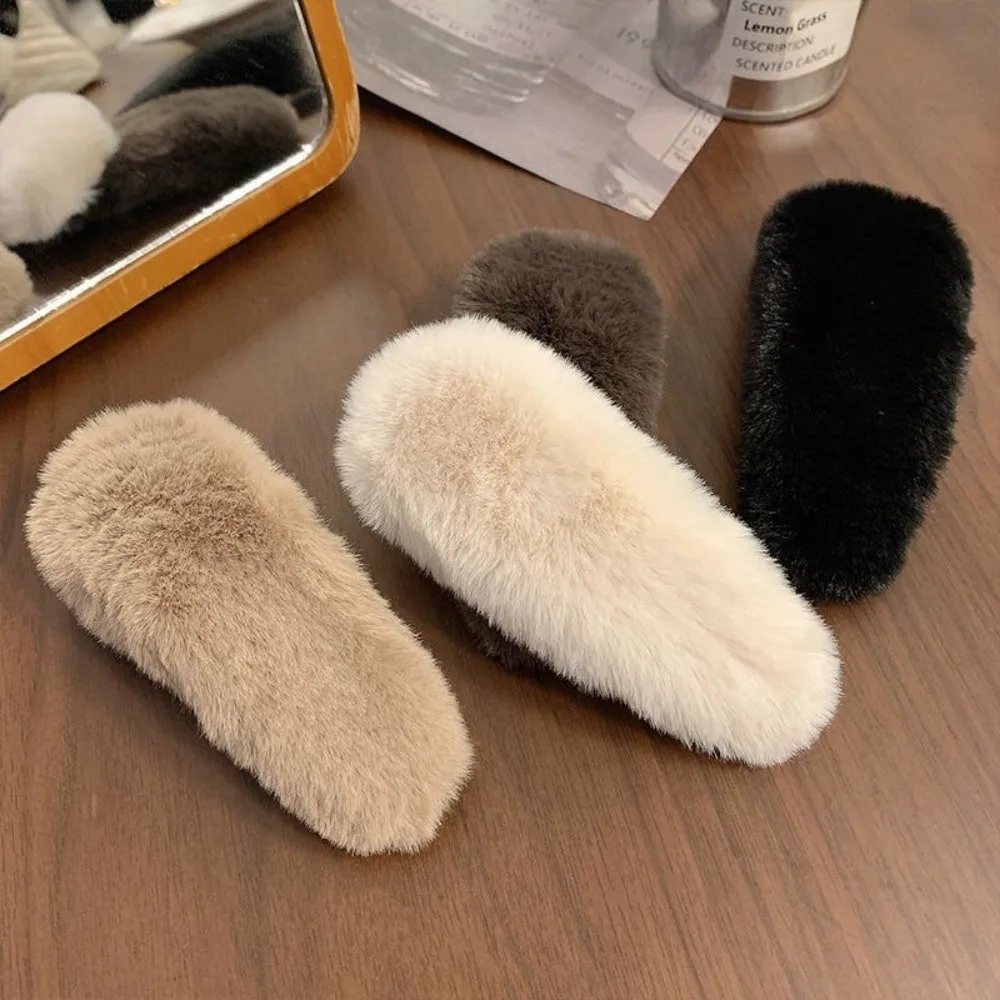 Adorable Versatile Waterdrop Hair Clips Fluffy Solid Color Side Clip Moving Clip Women Hair Accessories