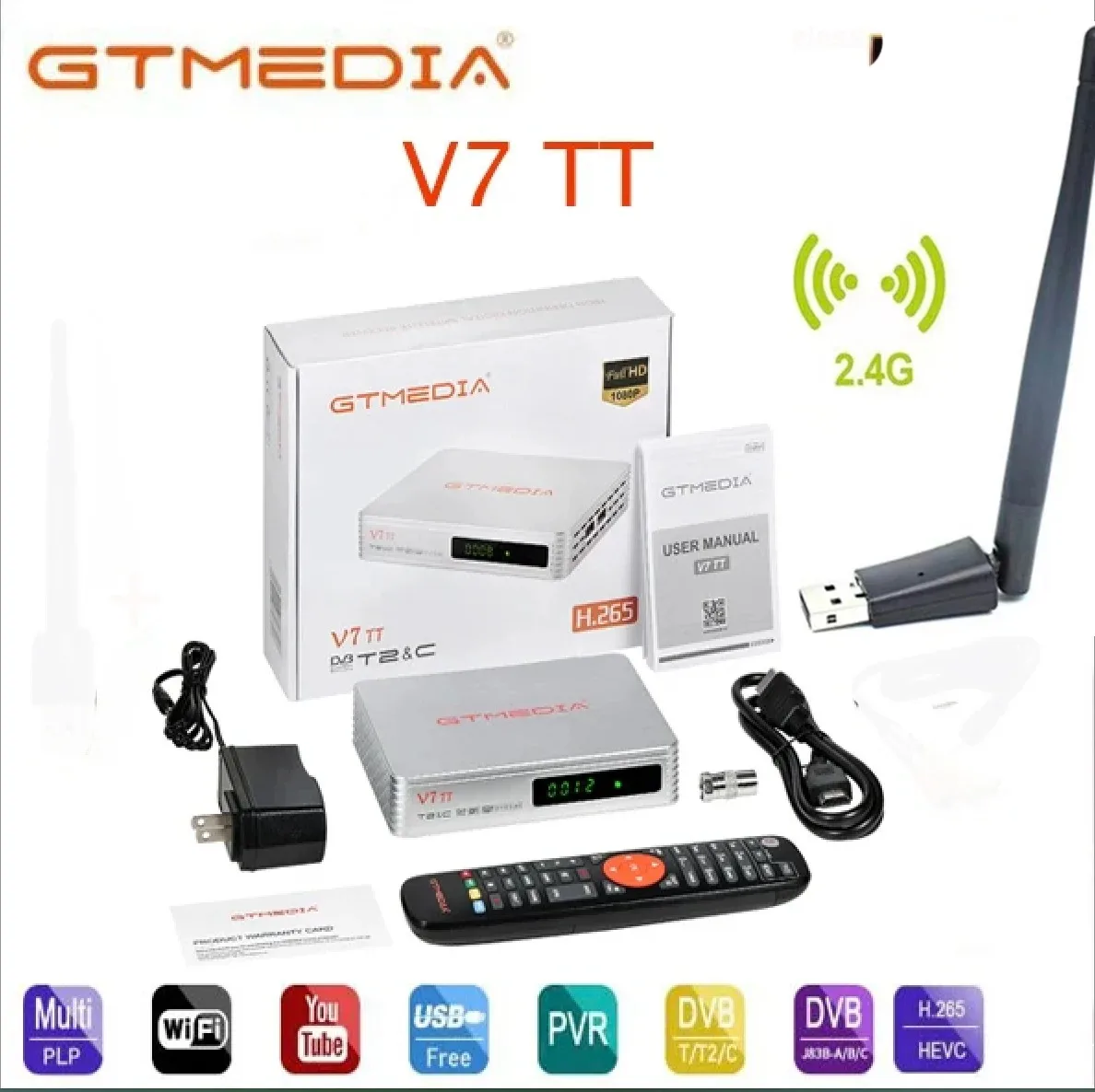 

Спутниковый цифровой ТВ-приемник GTMEDIA V7TT DVB-T/T2 H.265 HEVC 10-битный тюнер Full HD TDT DVB-C декодер tdt hd TV-приемник españa