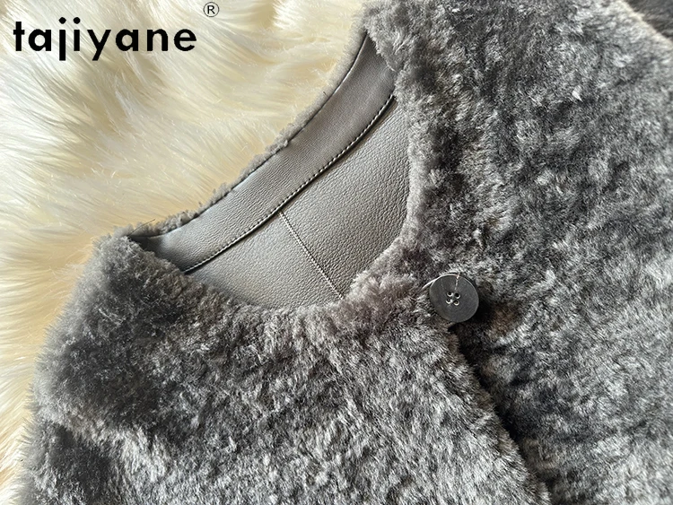 100% Naturalna Wełna Lagonowa Skóra Owcza Dwustronny Płaszcz z Futra Damski Luksusowy Szary Czarny Prawdziwe Futro Kurtka Damska Zimowe Ubrania 2025 шуба