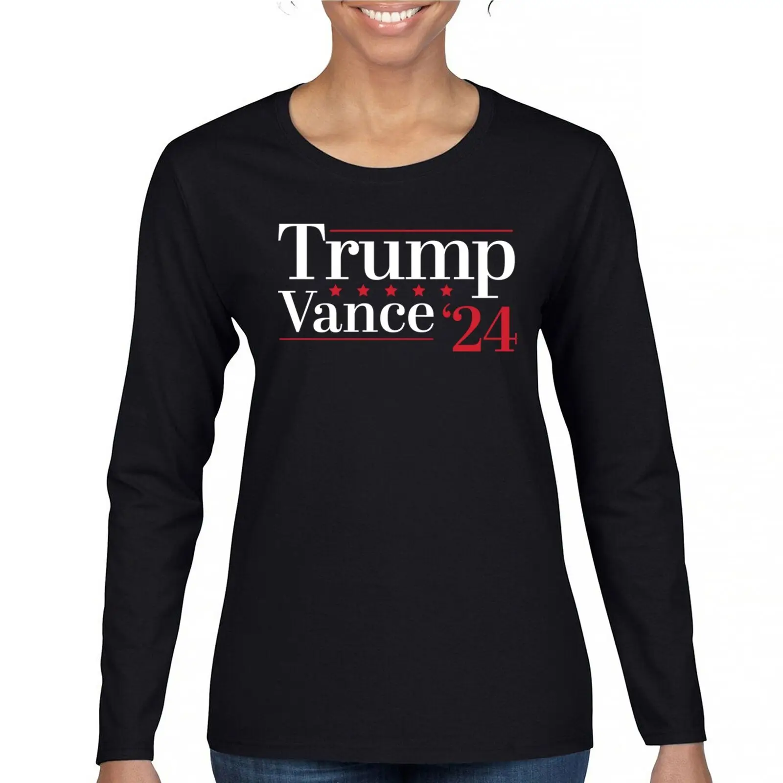 

Donald Trump JD Vance 24 Women's Long Sleeve T-shirt 47 President VP 2024 MAGA